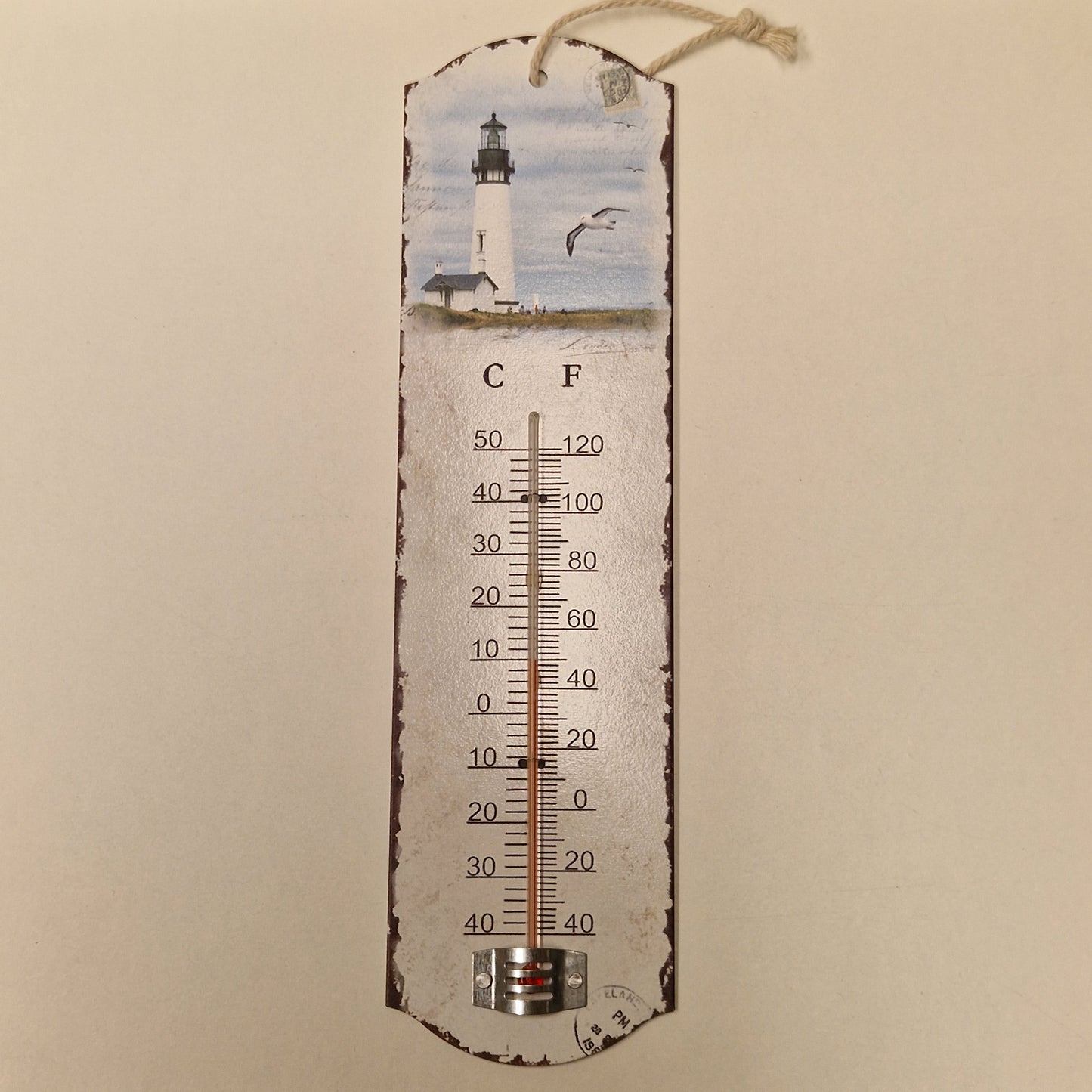 Termometer, metall, fyrtårn