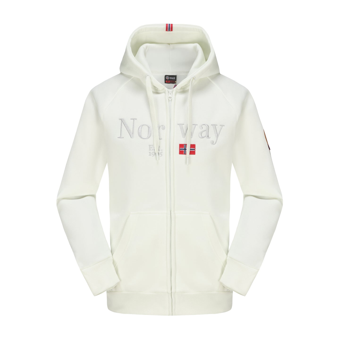 College-jakke m/hette, hvit, Norway Est. 1905