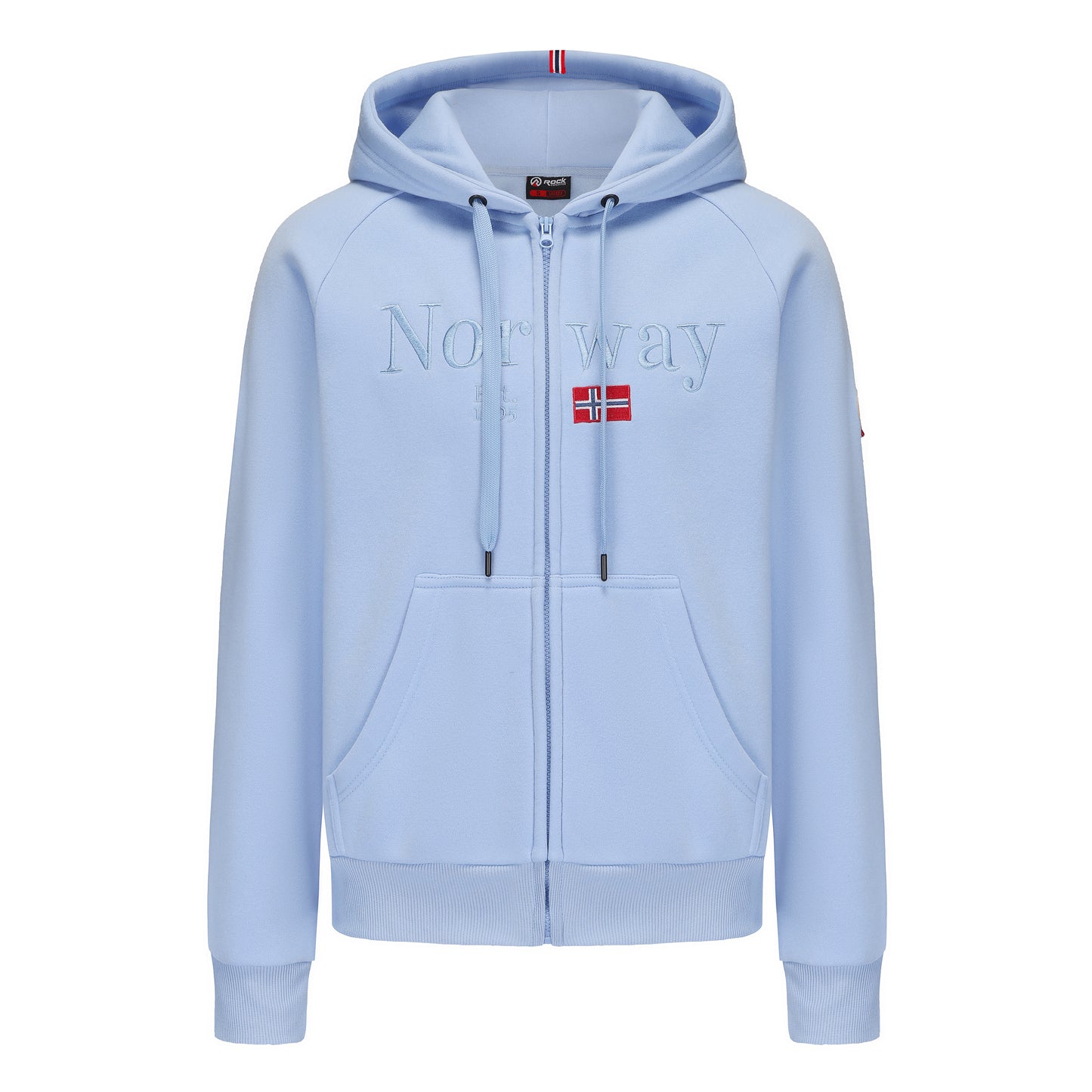 College-jakke med hette, lys blå, Norway Est. 1905