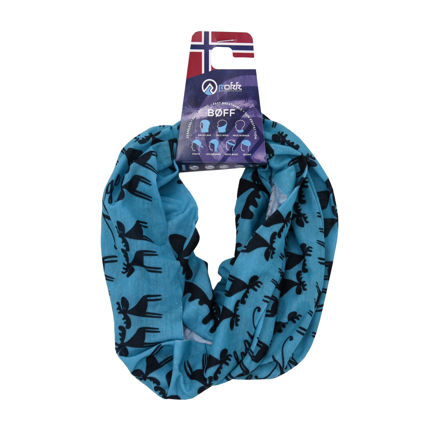 Hals m/elg, turkis/svart