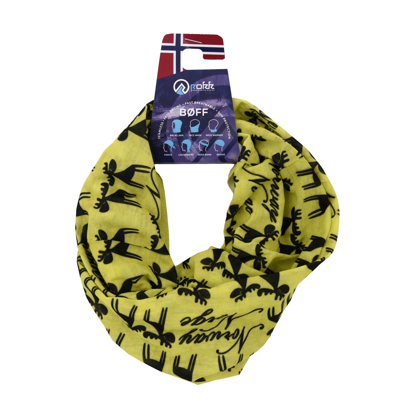 Hals m/elg, limegrønn/sort
