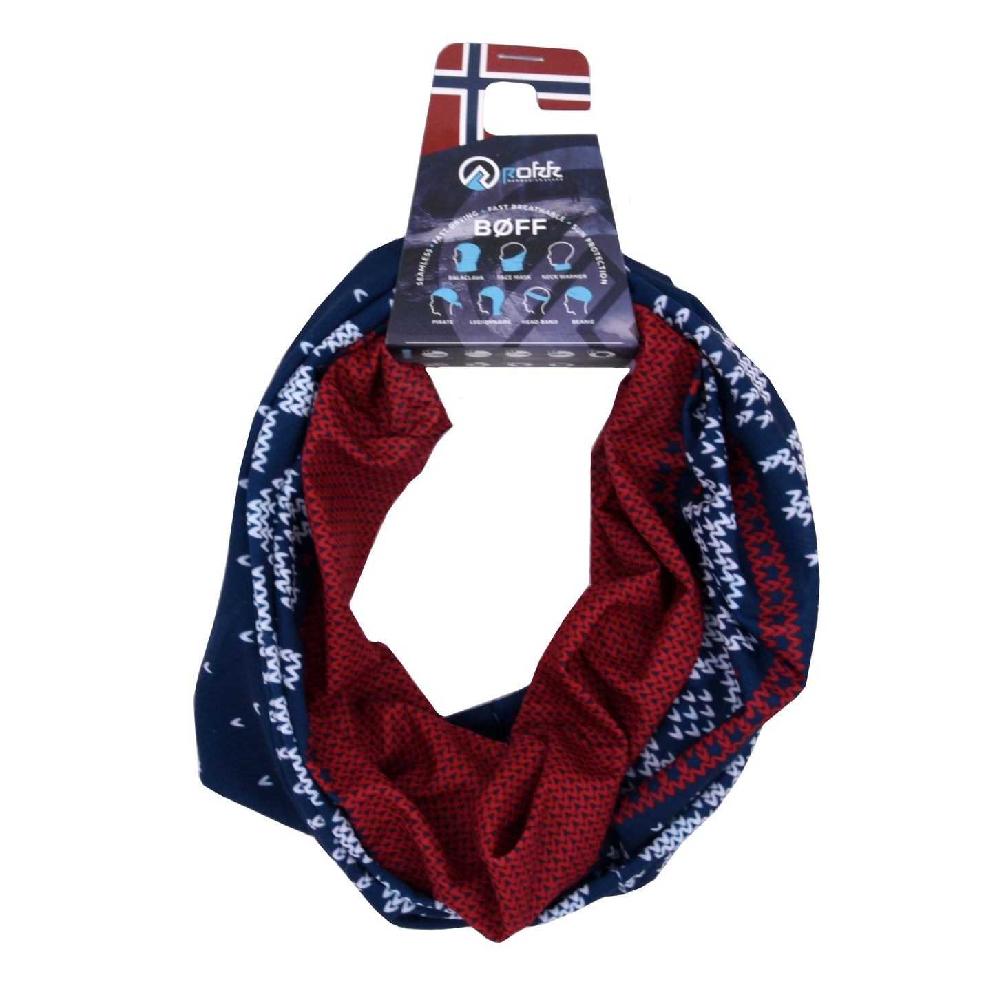Hals m/stjerner og X, marine/rød/hvit