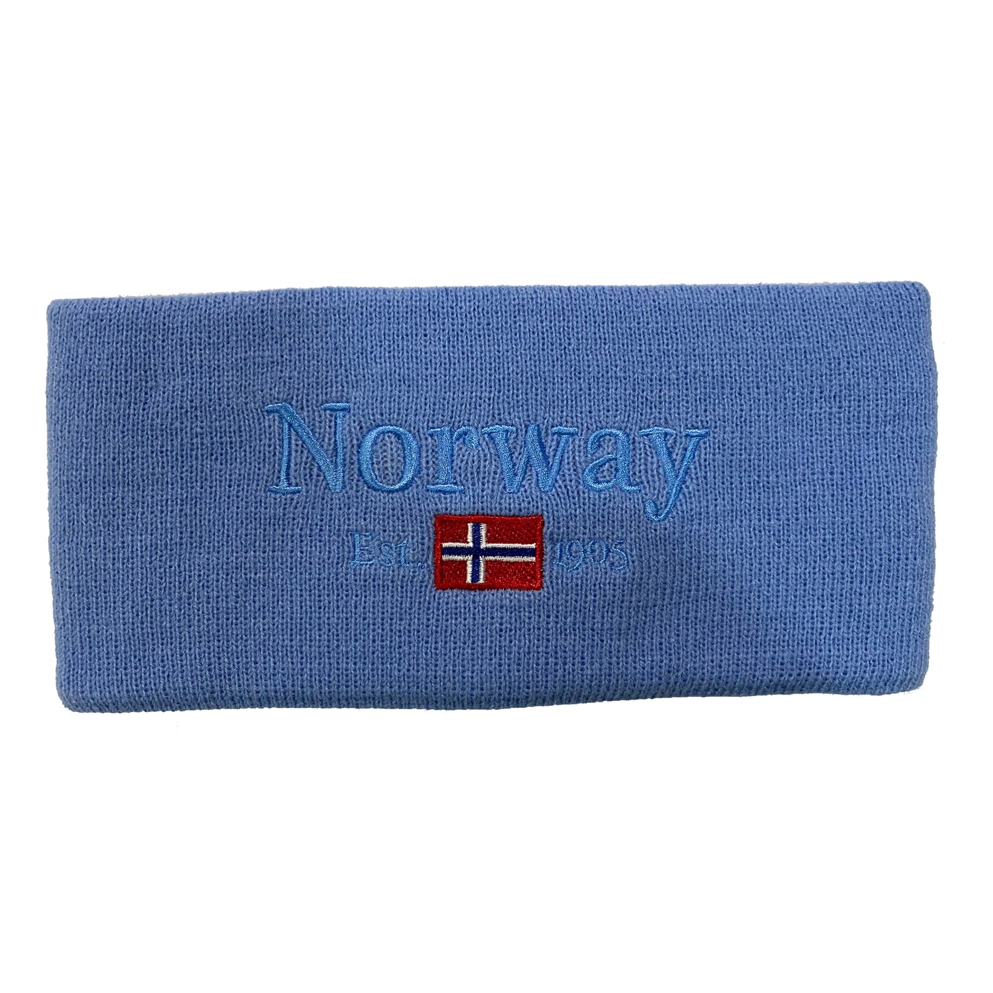 Strikkelue, lys blå, Norway Est 1905