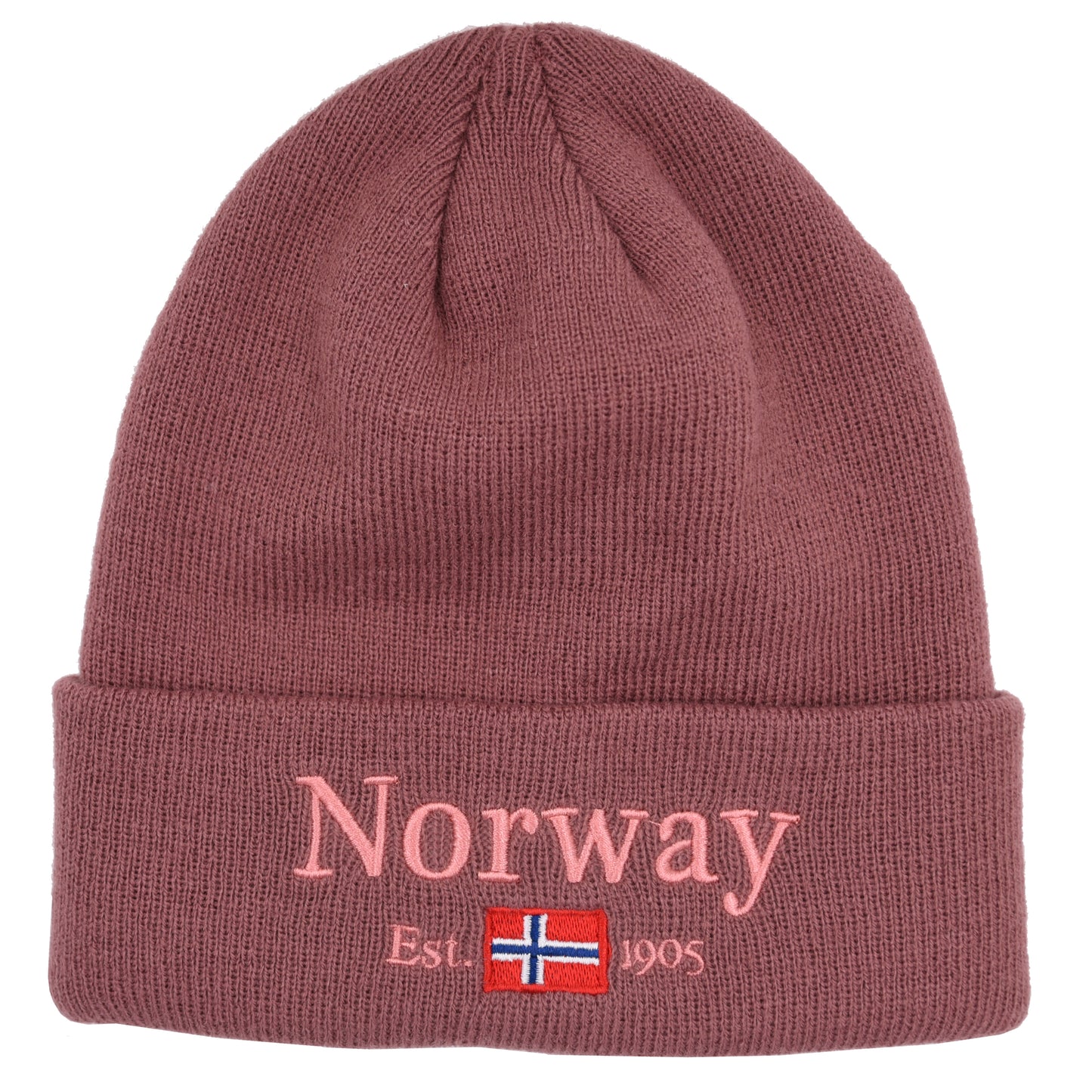 Strikkelue, gammel rosa, Norway Est 1905