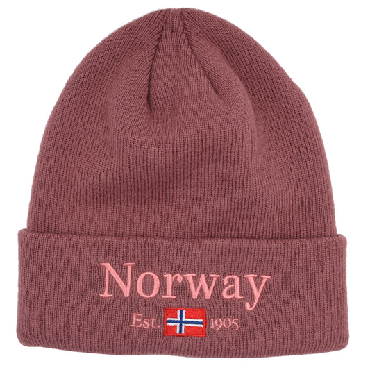 Strikkelue, gammel rosa, Norway Est 1905