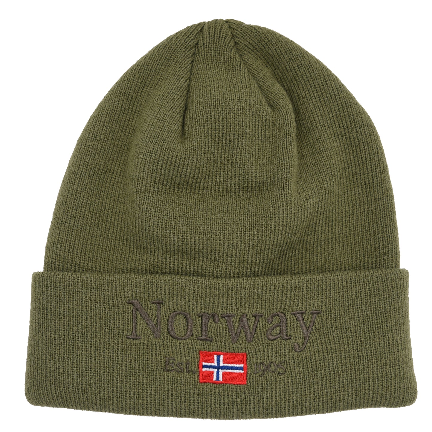 Strikkelue, grønn, Norway Est 1905