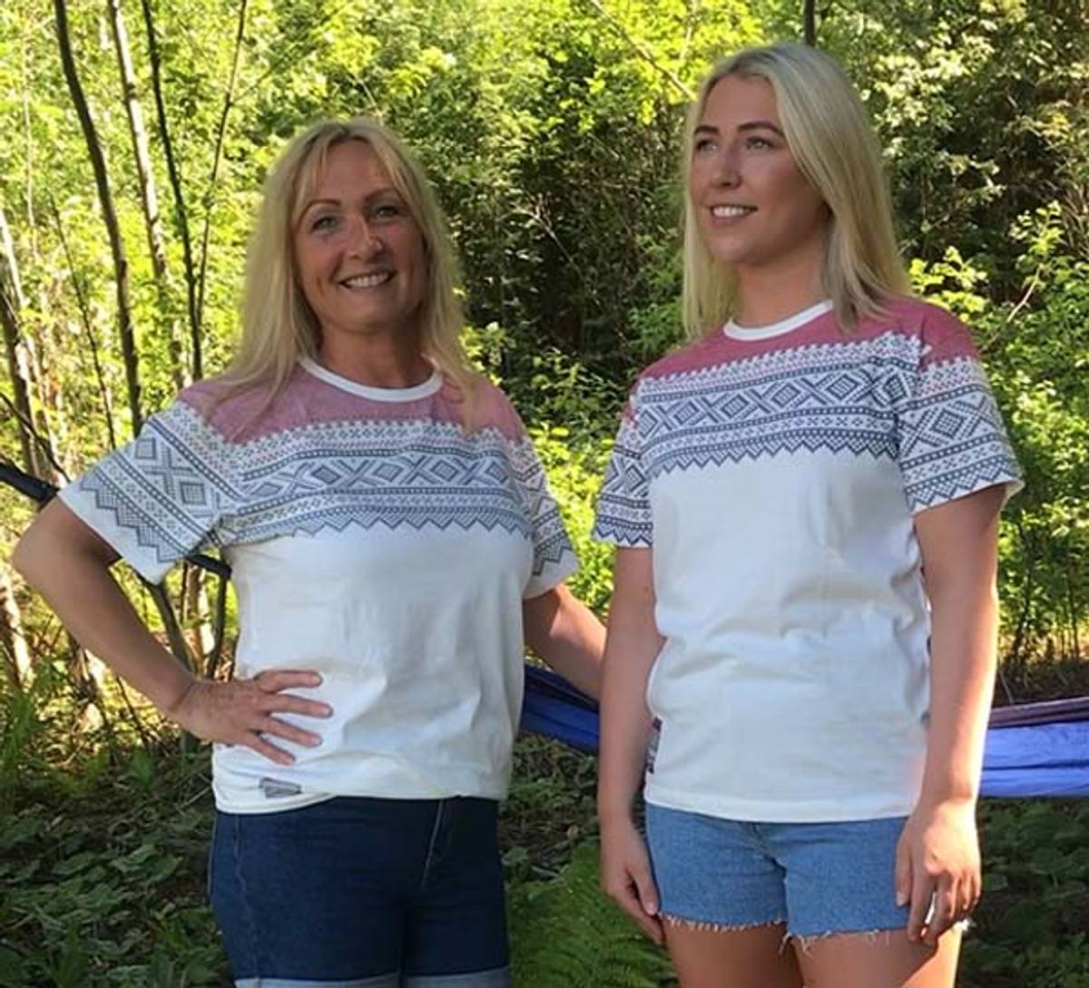 T-skjorte med Mariusmønster, hvit