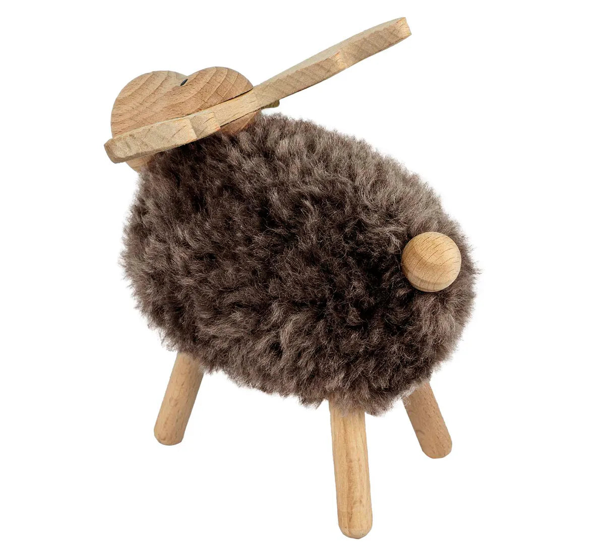 Elg av tre, brun, fluffy, stor