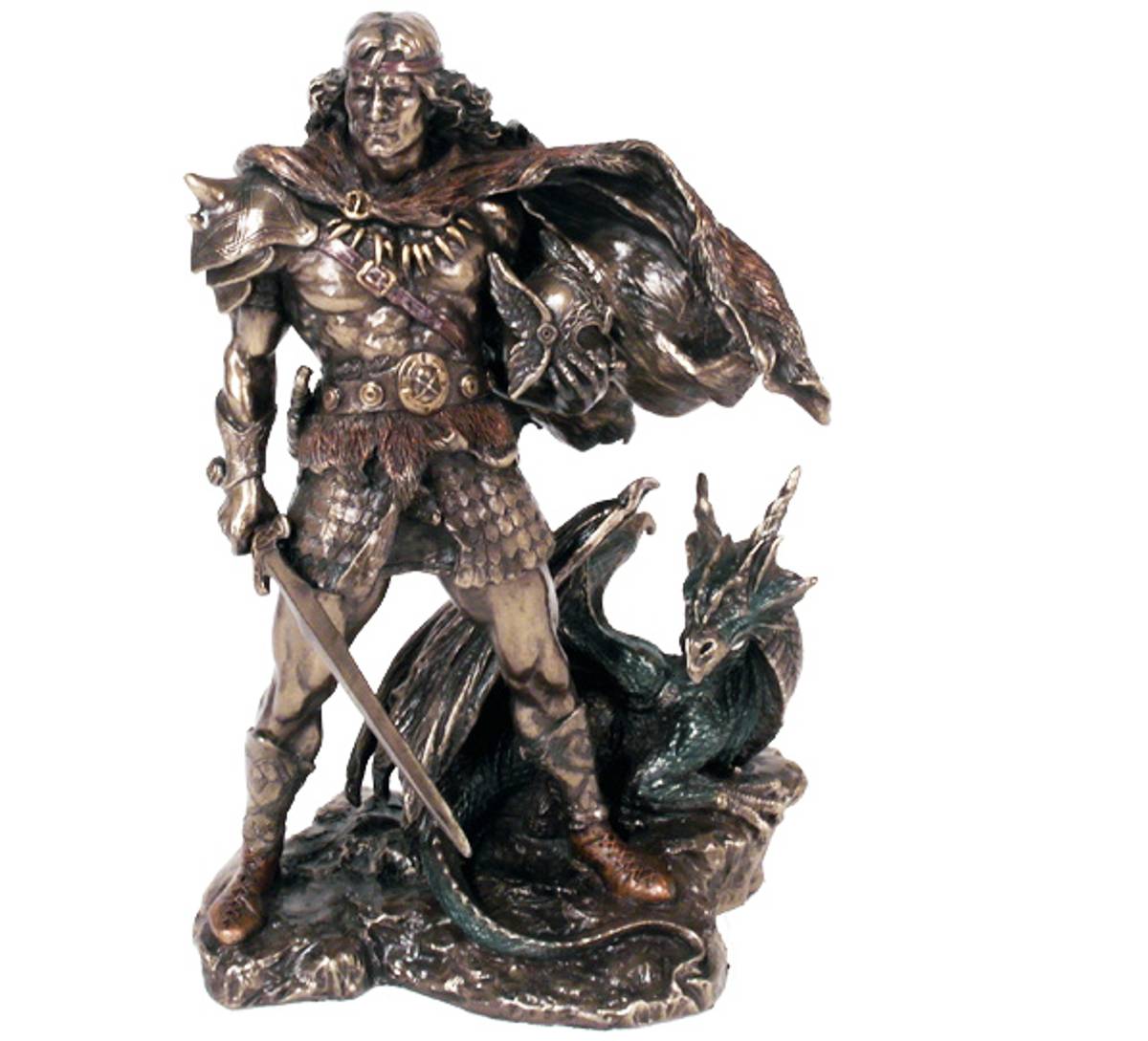 Viking med drake og sverd