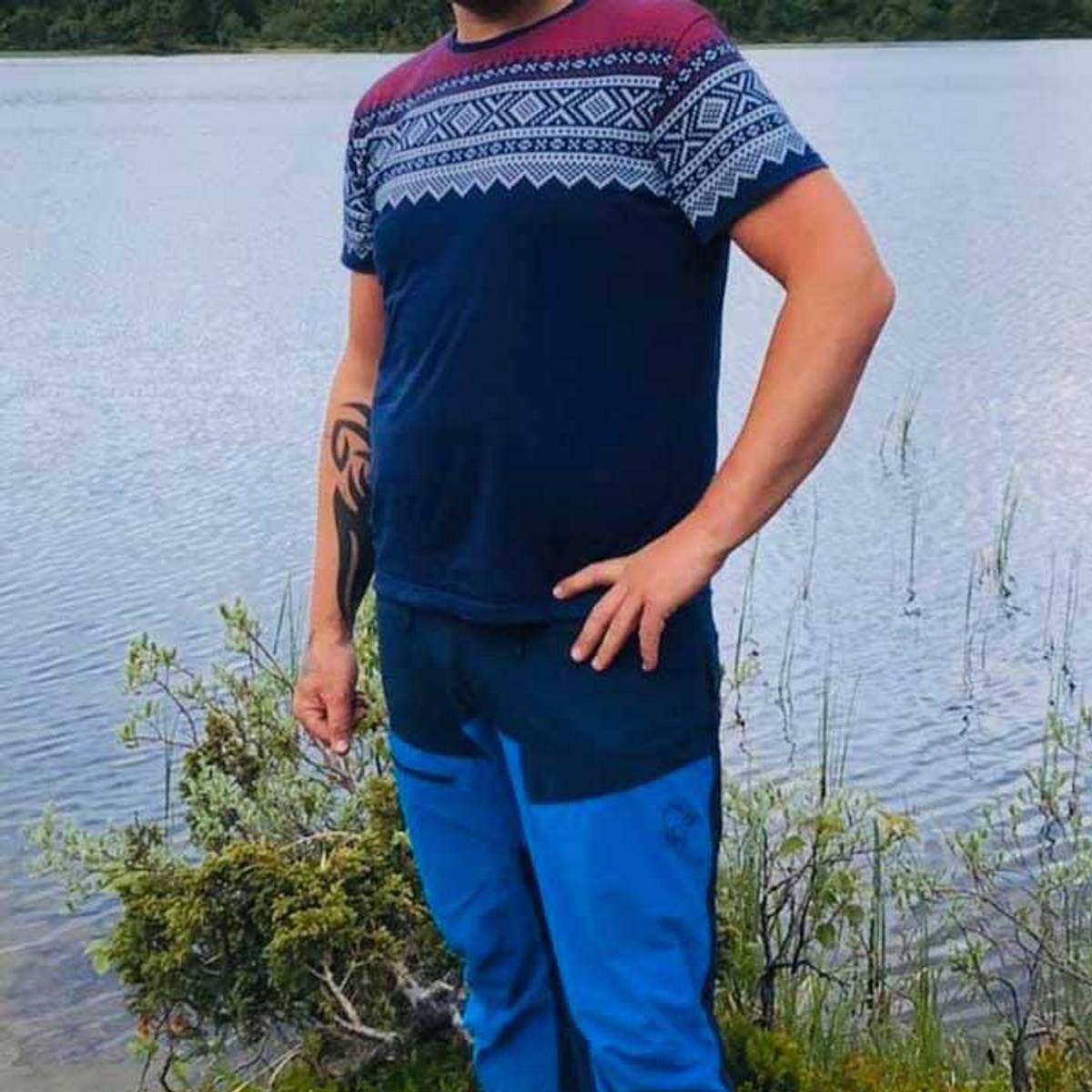 T-skjorte med Mariusmønster, blå