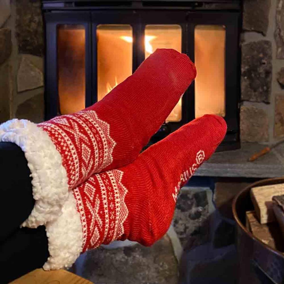 Kosesokk m. Mariusmønster, rød/hvit