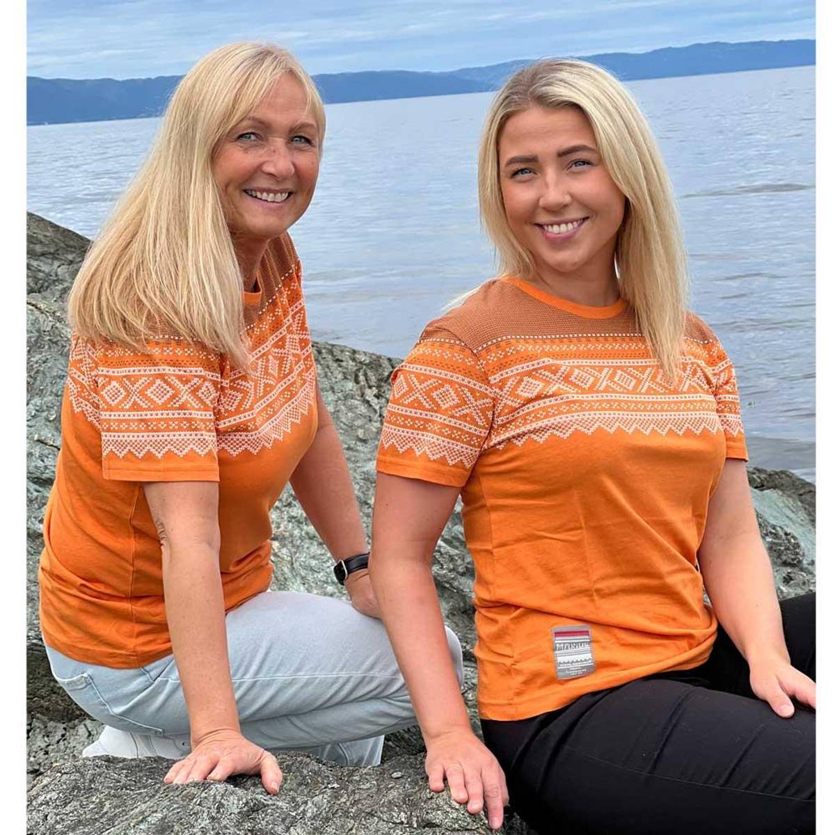 T-skjorte med Mariusmønster, oransje