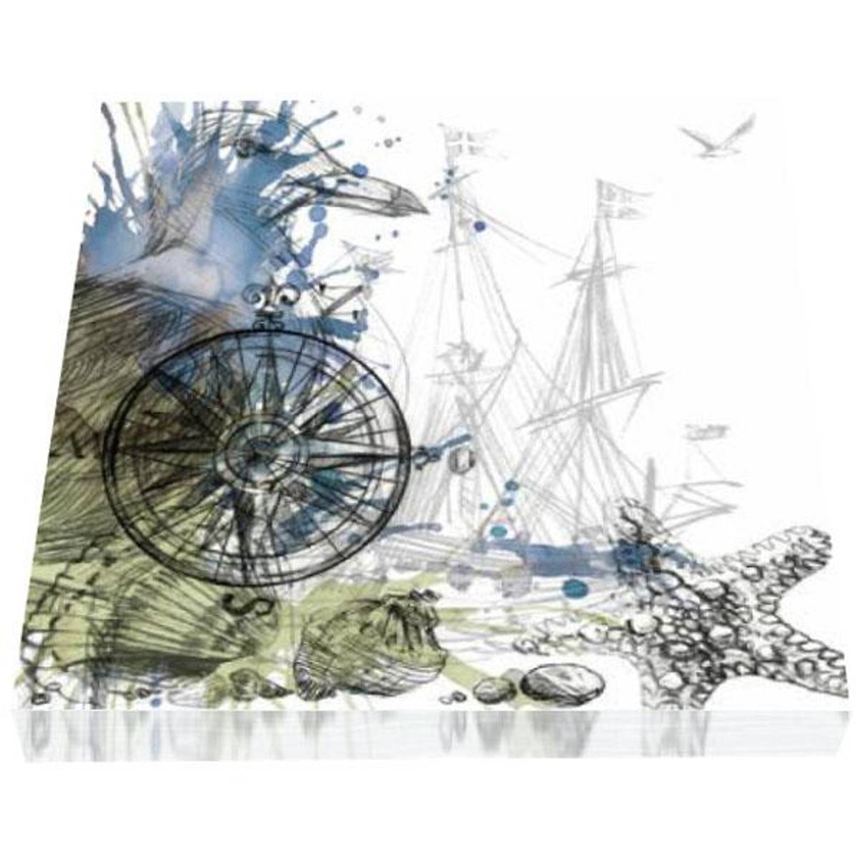 Servietter, vintage maritim collage