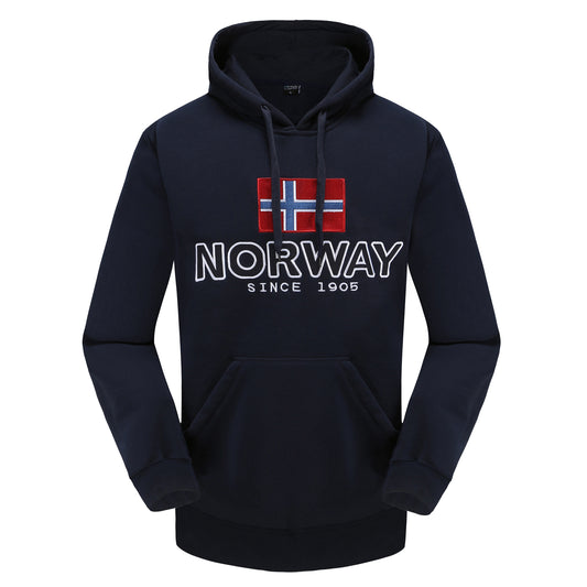 College-genser m/hette, marine, Norway since 1905