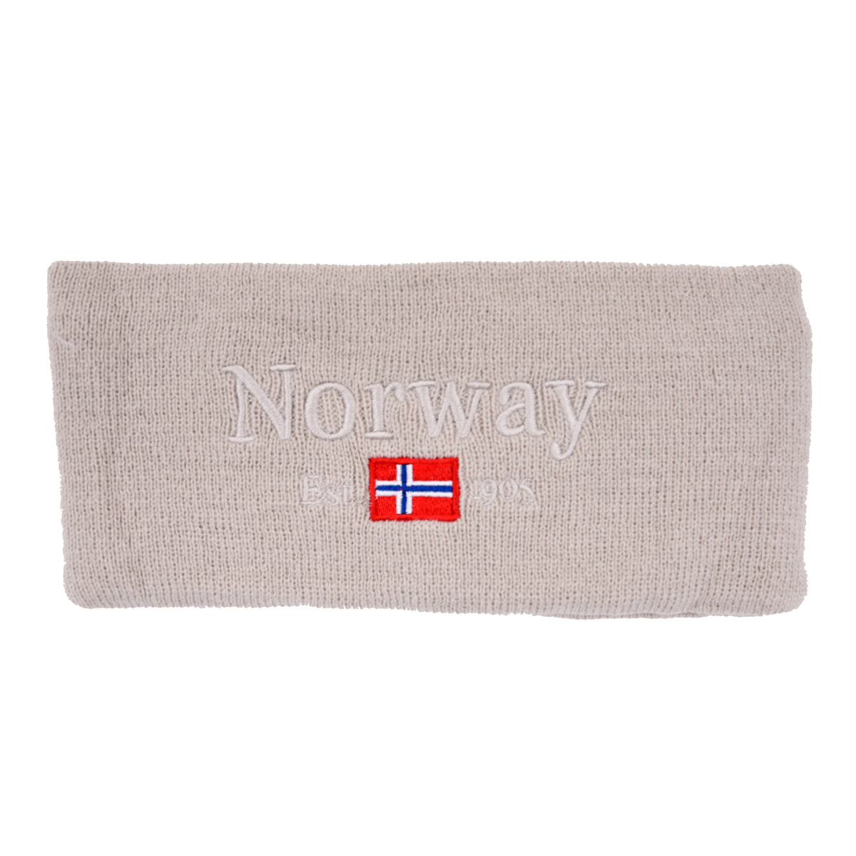 Pannebånd, strikket, beige, Norway Est 1905