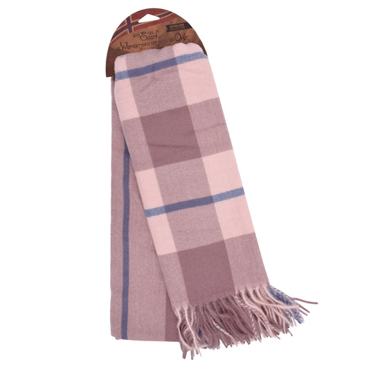 Skjerf, Gammelrosa/beige/blå