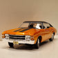 Kulere blir det ikke. Chevrolet Chevelle SS 454 Sport 1971 modell. Orange med sorte sport striper på panser og sort tak .