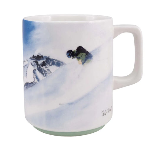 Krus med en slalåmkjører på vei ned et bratt norsk fjell 