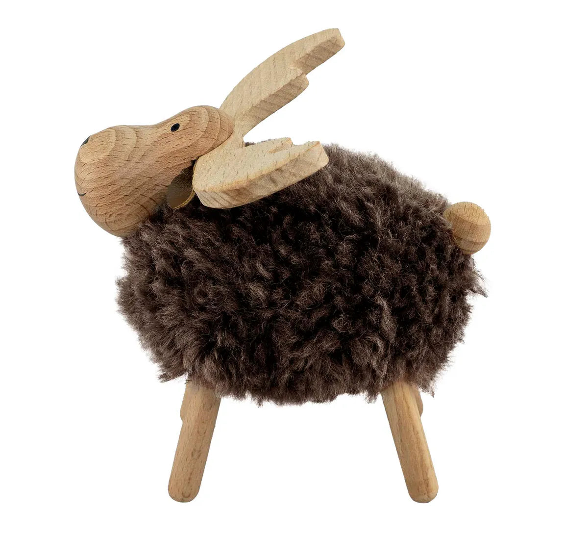 Elg av tre, brun, fluffy, stor